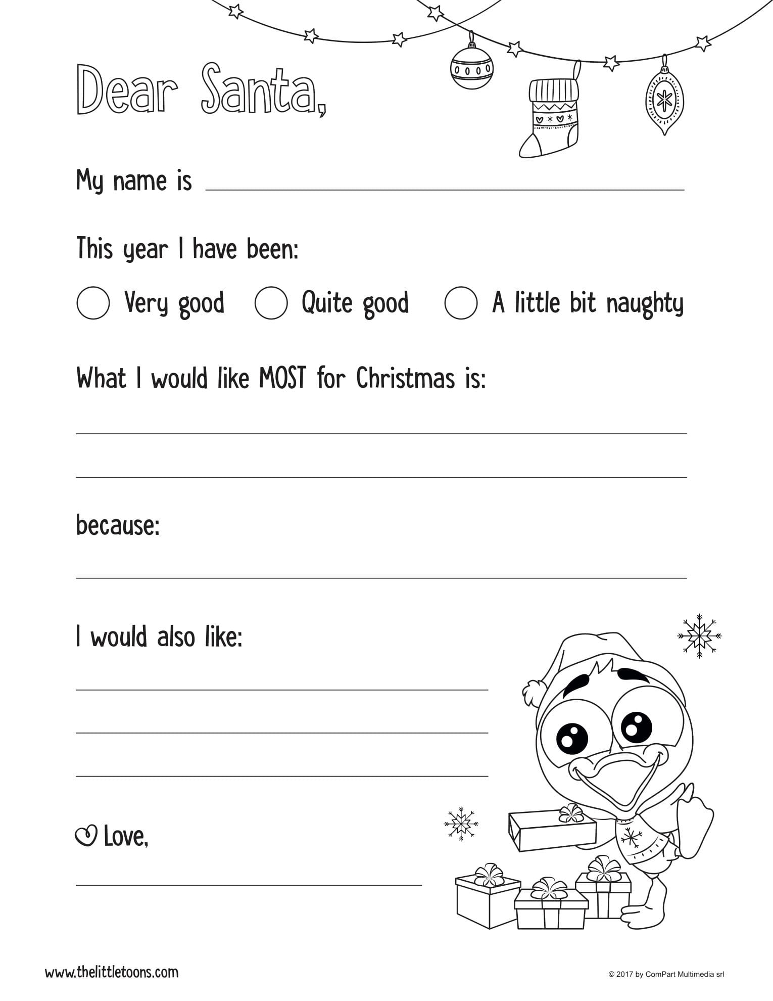 Letter to Santa template!